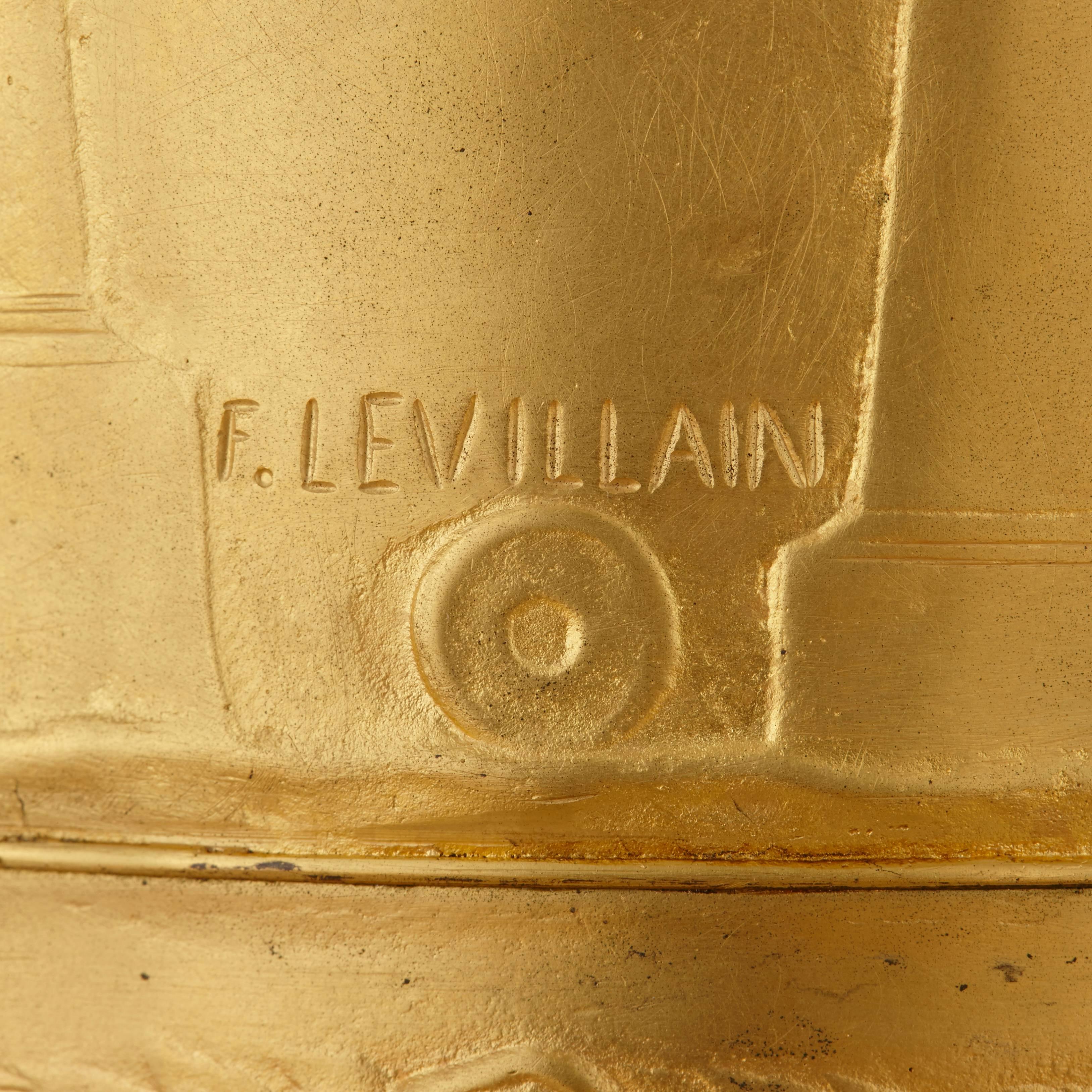 Large and important pair of gilt bronze vases by Levillain and Barbedienne 3