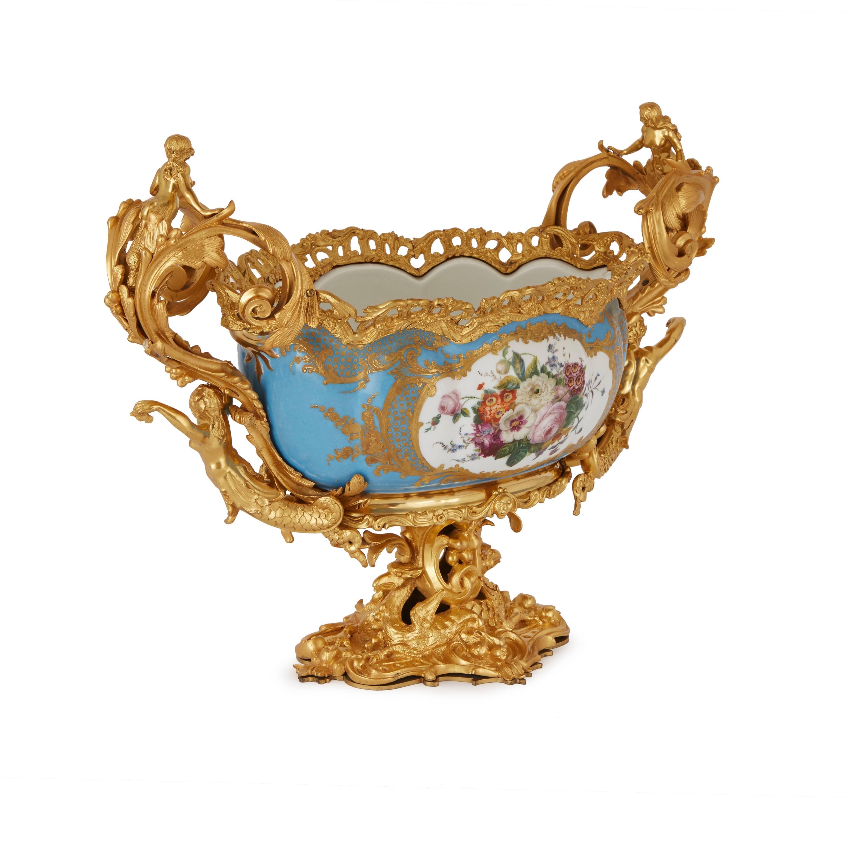 Napoleon III Fine Ormolu Mounted SèVres Style Porcelain Jardiniere