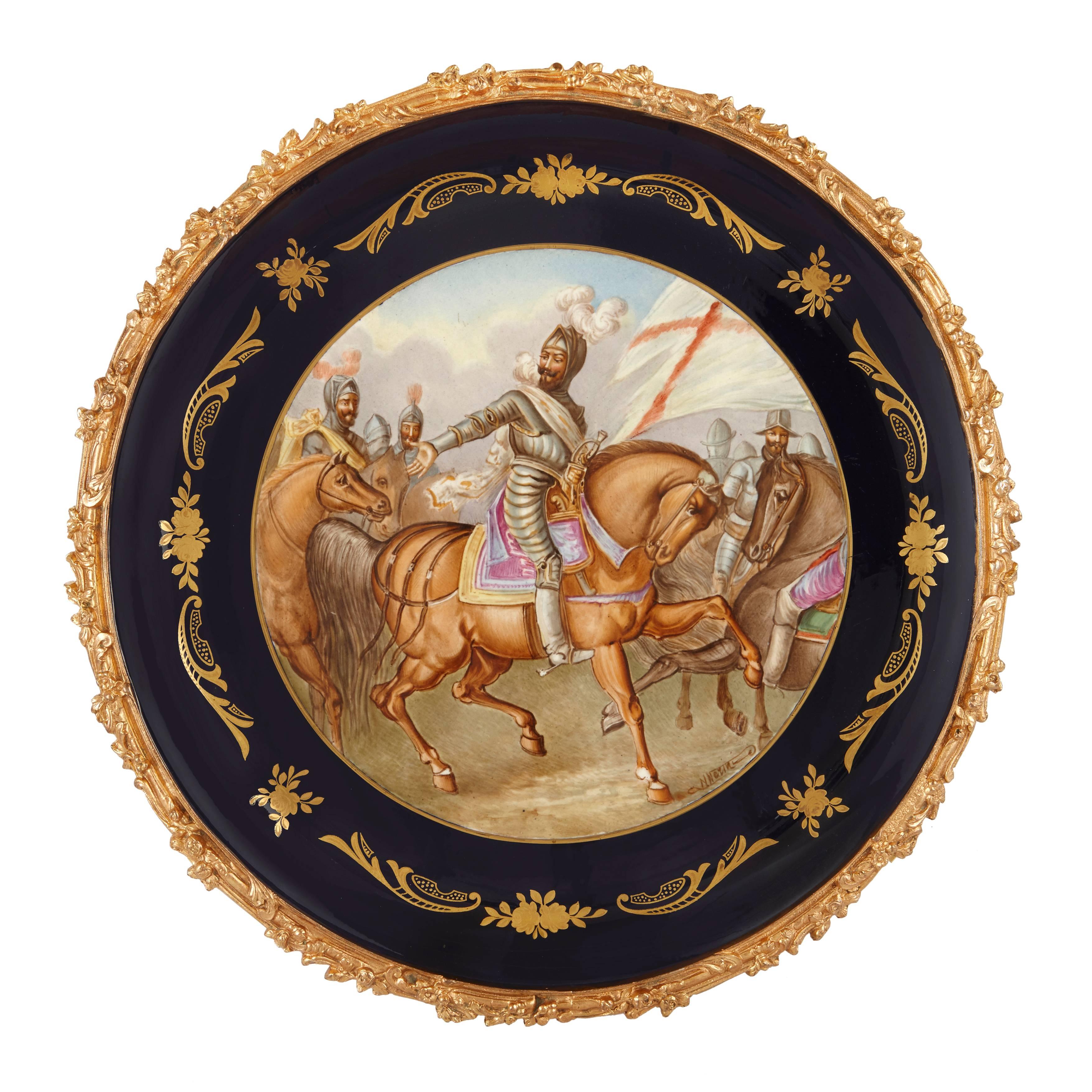 Napoleon III Ormolu-Mounted Sevres Style Porcelain Gueridon Table