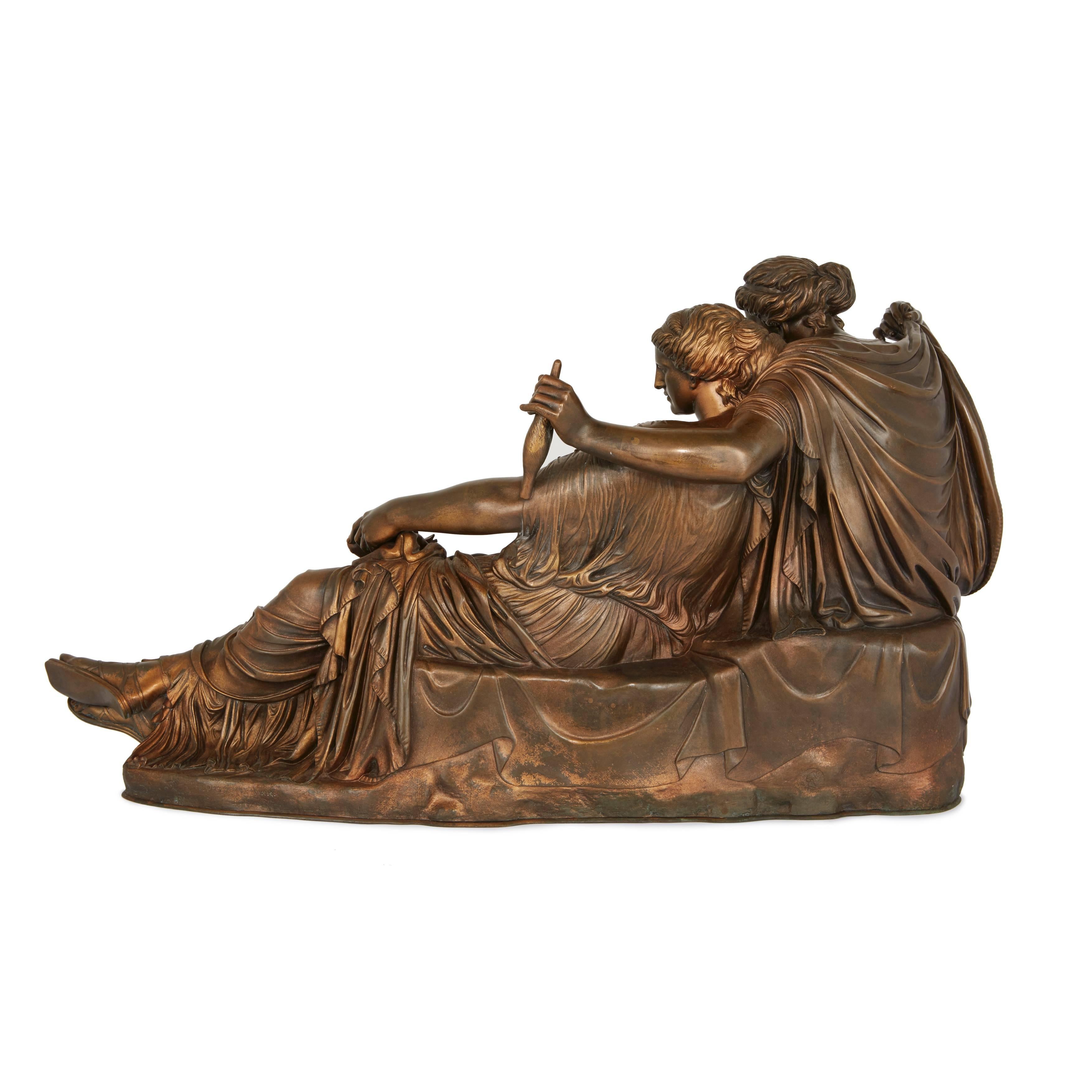Bronzed Group of the Two Fates by Barbedienne In Fair Condition In London, GB