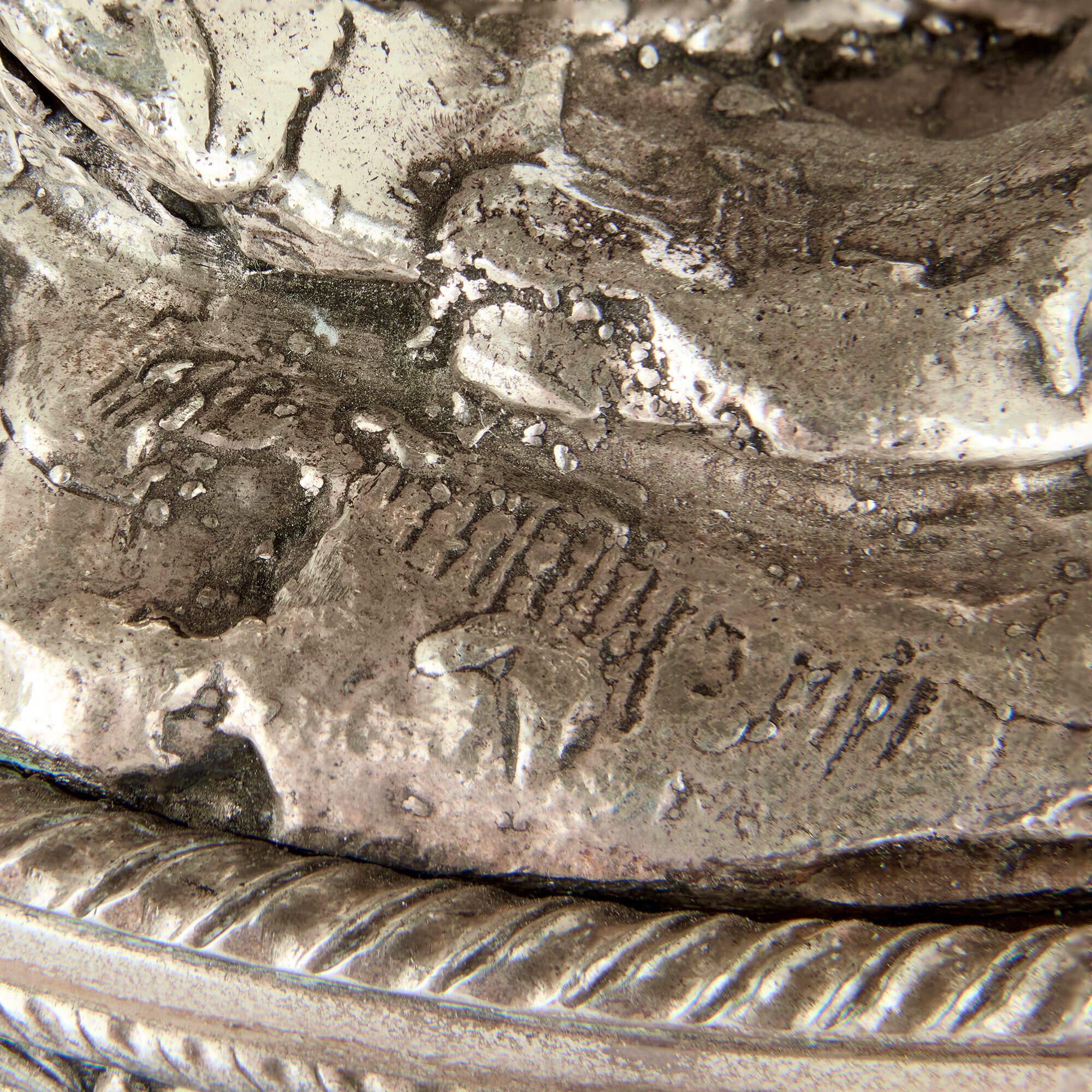 Grande Aquila moderna in argento dorato e vermeil con diamanti e malachite Giaconi & Gioli in vendita 1
