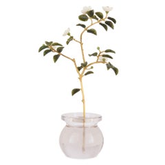 Fabergé-Style Hardstone Orange Blossom in Rock Crystal Vase