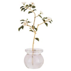 Fabergé-Style Hardstone Orange Blossom in Rock Crystal Vase