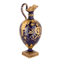 Royal Crown Derby Neoclassical Cobalt-Ground and Gilt Porcelain Ewer