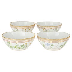 Set of Four Royal Copenhagen Flora Danica Porcelain Bowls