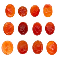 Collezione di intagli in corniola raffiguranti ritratti classici
