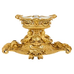 Magnifico centrotavola figurativo francese in bronzo dorato di Christofle