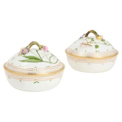 Pair of Royal Copenhagen 'Flora Danica' Porcelain Lidded Tureens