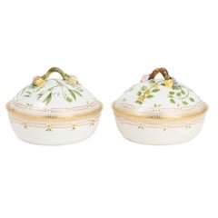 Pair of Royal Copenhagen 'Flora Danica' Porcelain Lidded Tureens