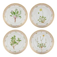 Set of Twelve Royal Copenhagen Flora Danica Porcelain Soup Plates