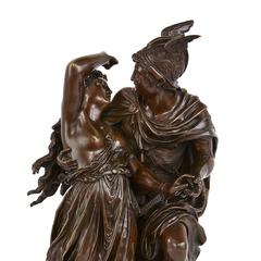 Patinated Bronze Antique Sculptural Group of Andromeda and Perseus by Grégoire