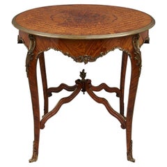 Louis XV Style Ormolu-Mounted Parquetry Circular Centre Table
