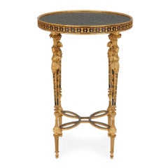 Neoclassical Style French Antique Ormolu and Marble Side Table