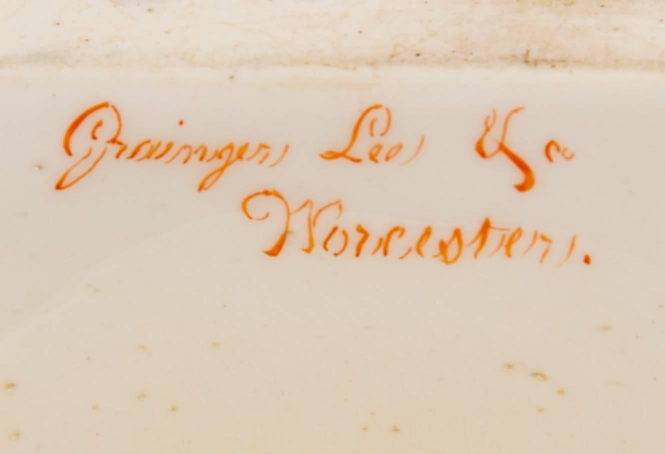 Georgian Antique Pair of Royal Worcester Porcelain and Gilt Urns