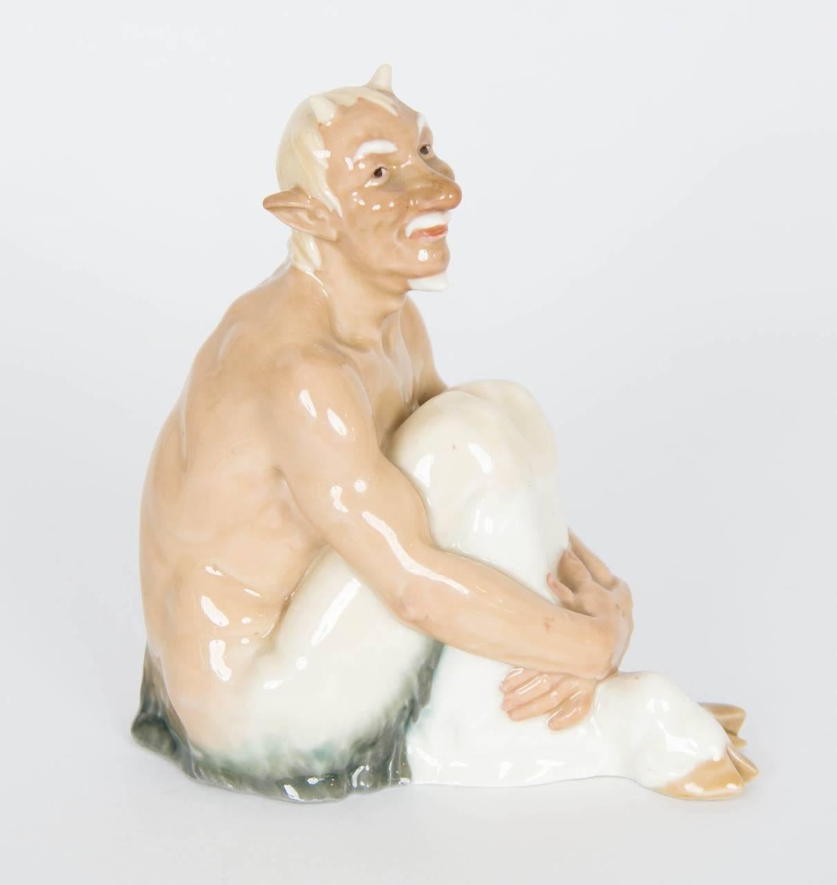 Antique Meissen Porcelain Satyr In Good Condition In London, GB