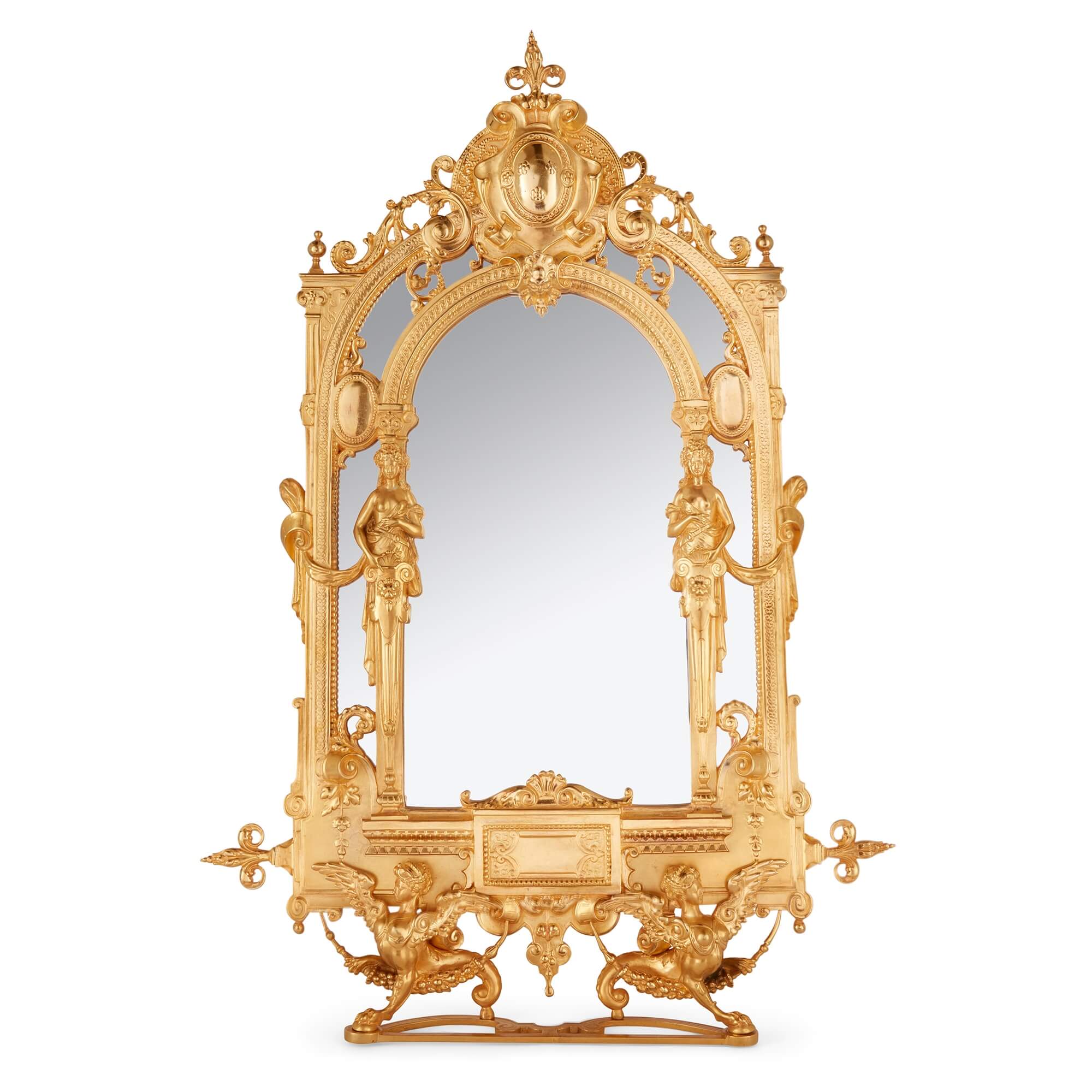 Miroir de table en bronze doré de style Empire du 19e siècle en vente