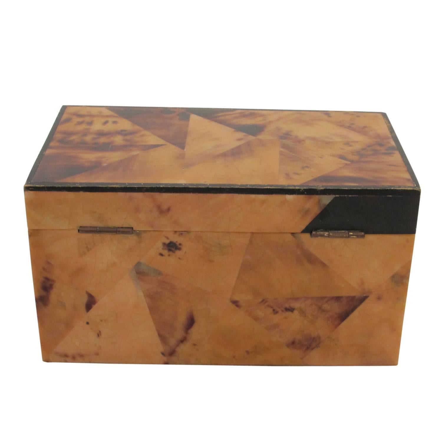 Mid-Century Modern R & Y Augousti Parchment Box Signed Paris, 1990s