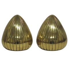 Ben Seibel Jenfred-Ware Brass Clam Bookends, USA Signed 1950s 1