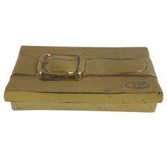 Vintage Box Bronze with Buckle Lidded Signed 1970s after Gucci