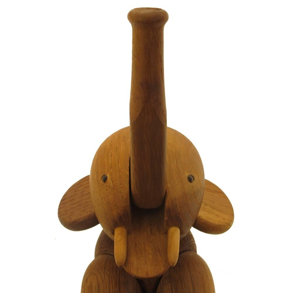 Hand-Carved Kay Bojesen Oak Elephant Signed, Denmark, 1960s