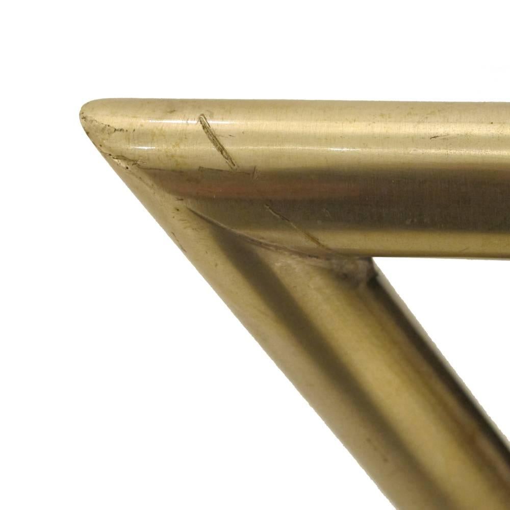 Mid-20th Century Donald Deskey Style Andirons, Brass Triangle