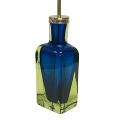 Murano Sommerso Italienische Glaslampe Blau Chartreuse Da Ros Cenedese:: Italien:: 1960er Jahre