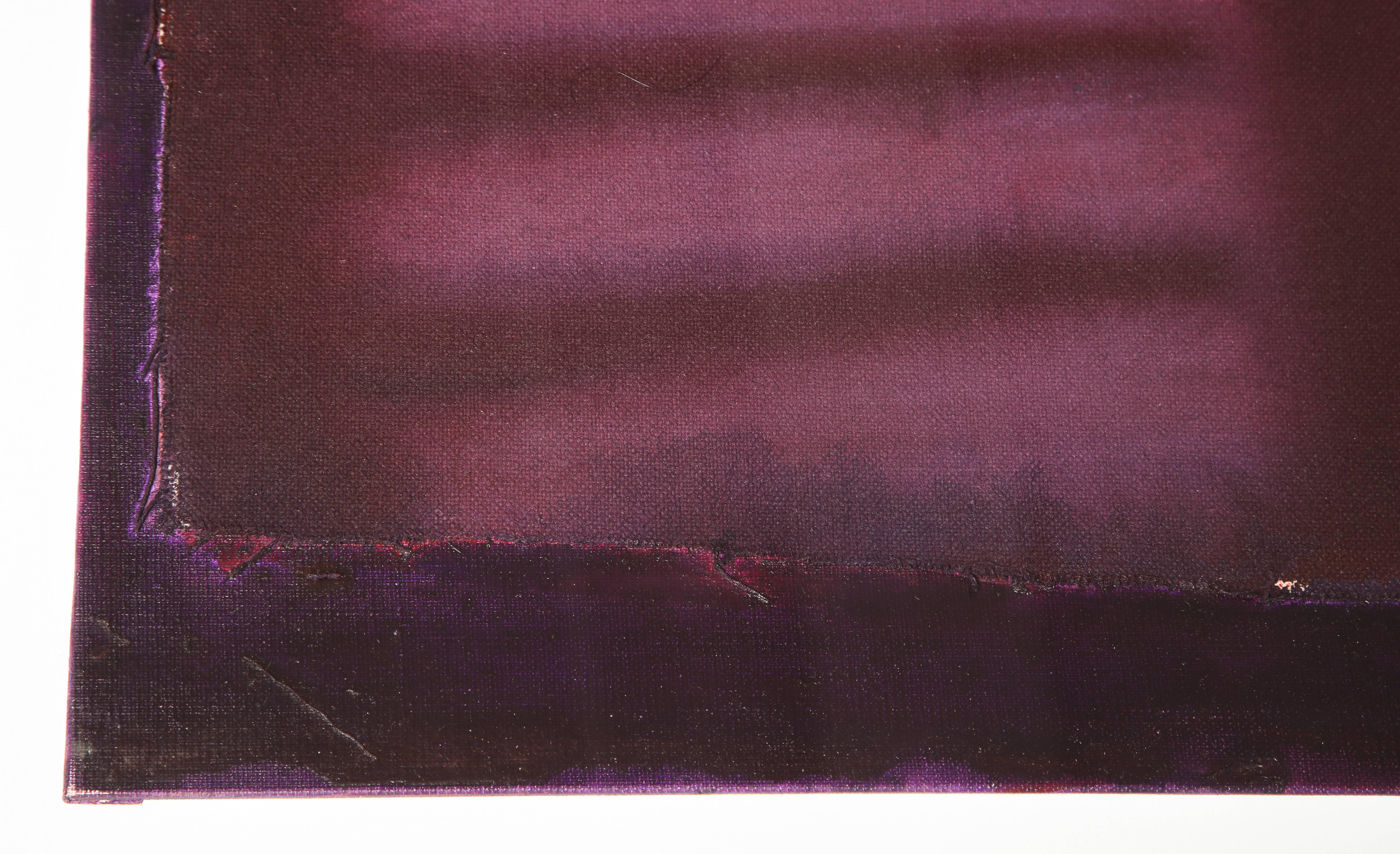 Adja Yunkers Painting Acrylic on Canvas Purple Plum Abstract Signed, USA, 1980s In Excellent Condition In New York, NY