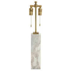 T.H. Robsjohn-Gibbings for Hansen Table Lamp, White Marble, Brass