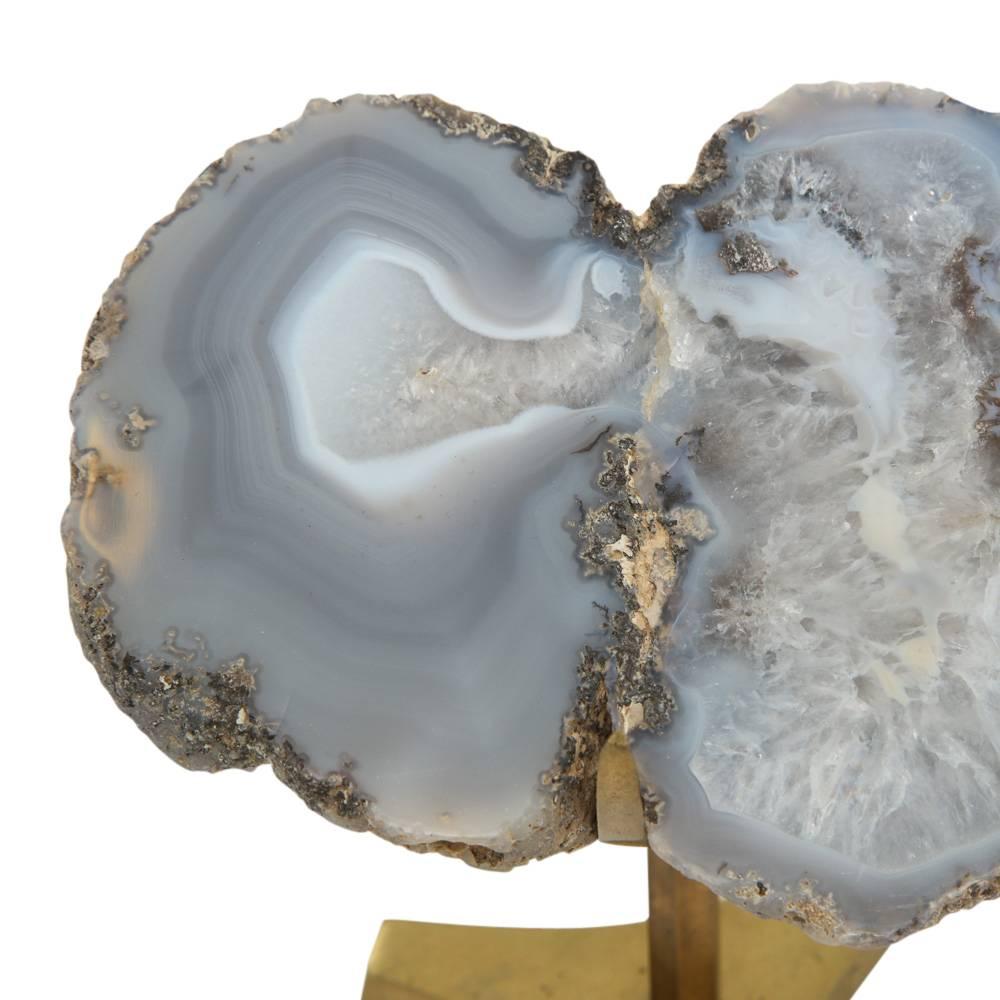 Late 20th Century Arthur Court Geode, Agate and Brass, Signed For Sale