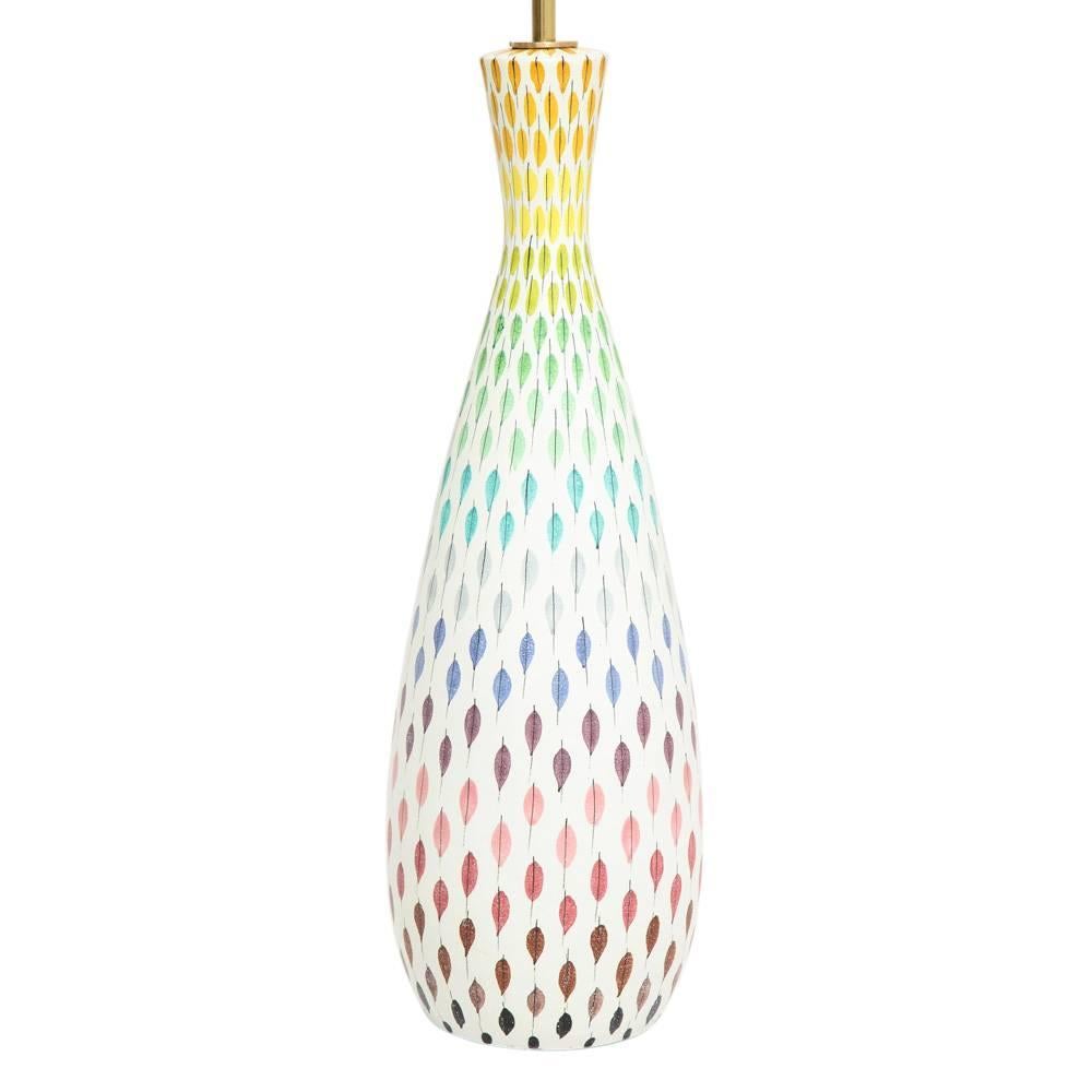Italian Bitossi Table Lamps, Piume Multi-Color, Signed