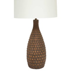 Raymor Table Lamp, Ceramic, Brown, Pinecone, Signed