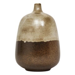 Raymor Bitossi Ceramic Vase Bagni Earth Tones Signed, Italy, 1960s