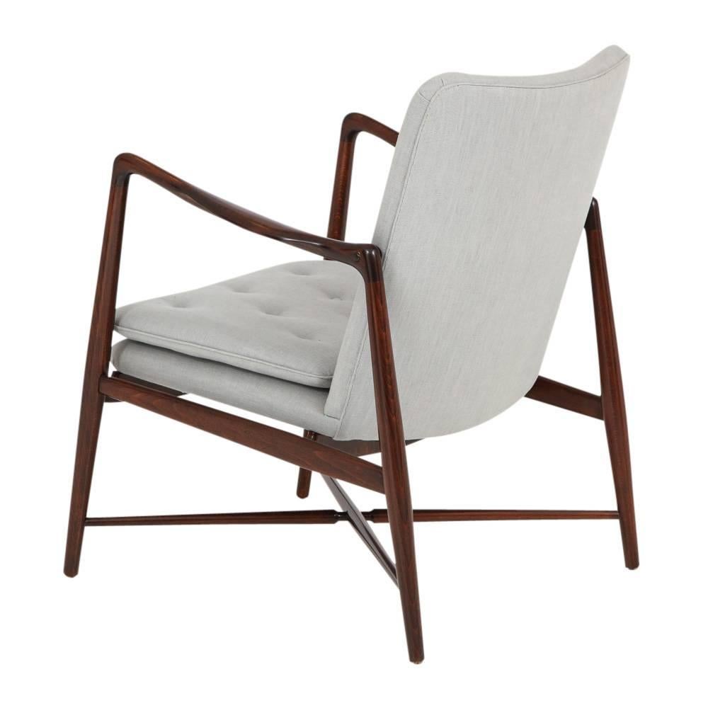 Mid-Century Modern Finn Juhl BO-59 Beechwood Lounge Chair for Bovirke, Signed Denmark 1950's