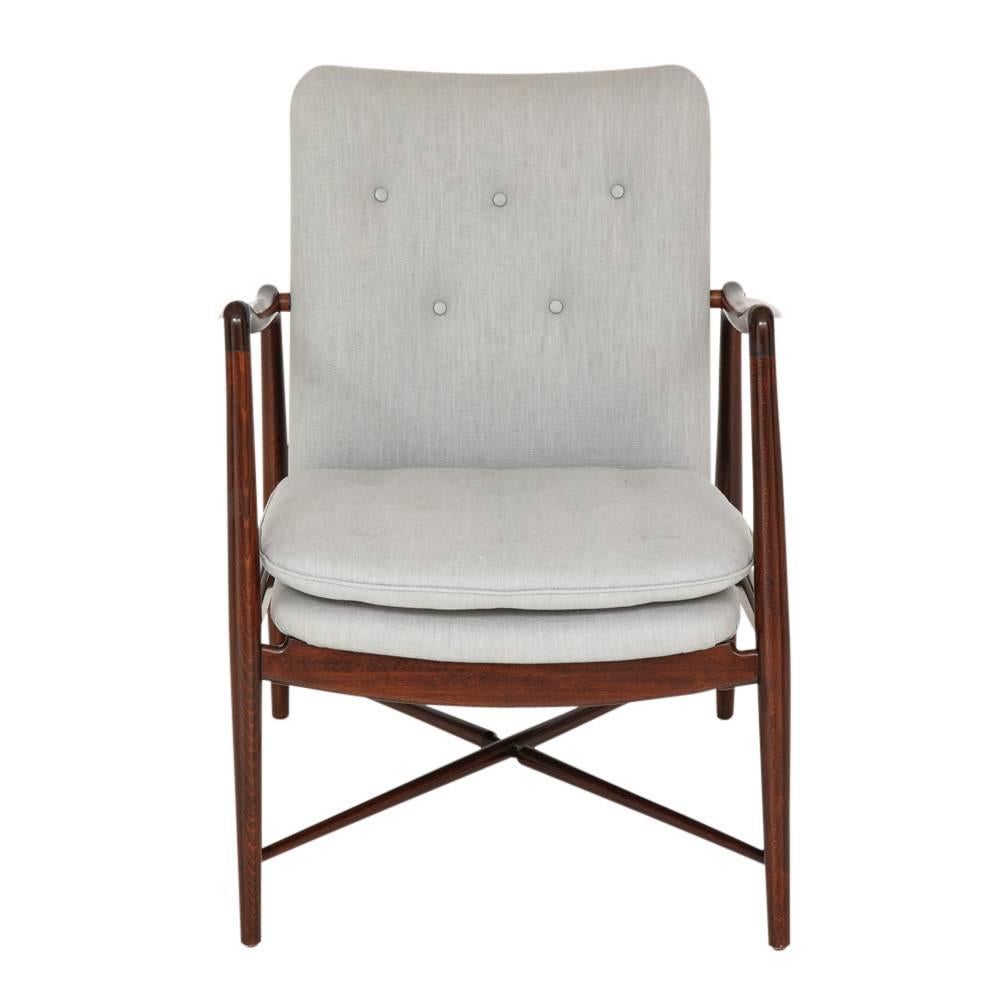 Danish Finn Juhl BO-59 Beechwood Lounge Chair for Bovirke, Signed Denmark 1950's