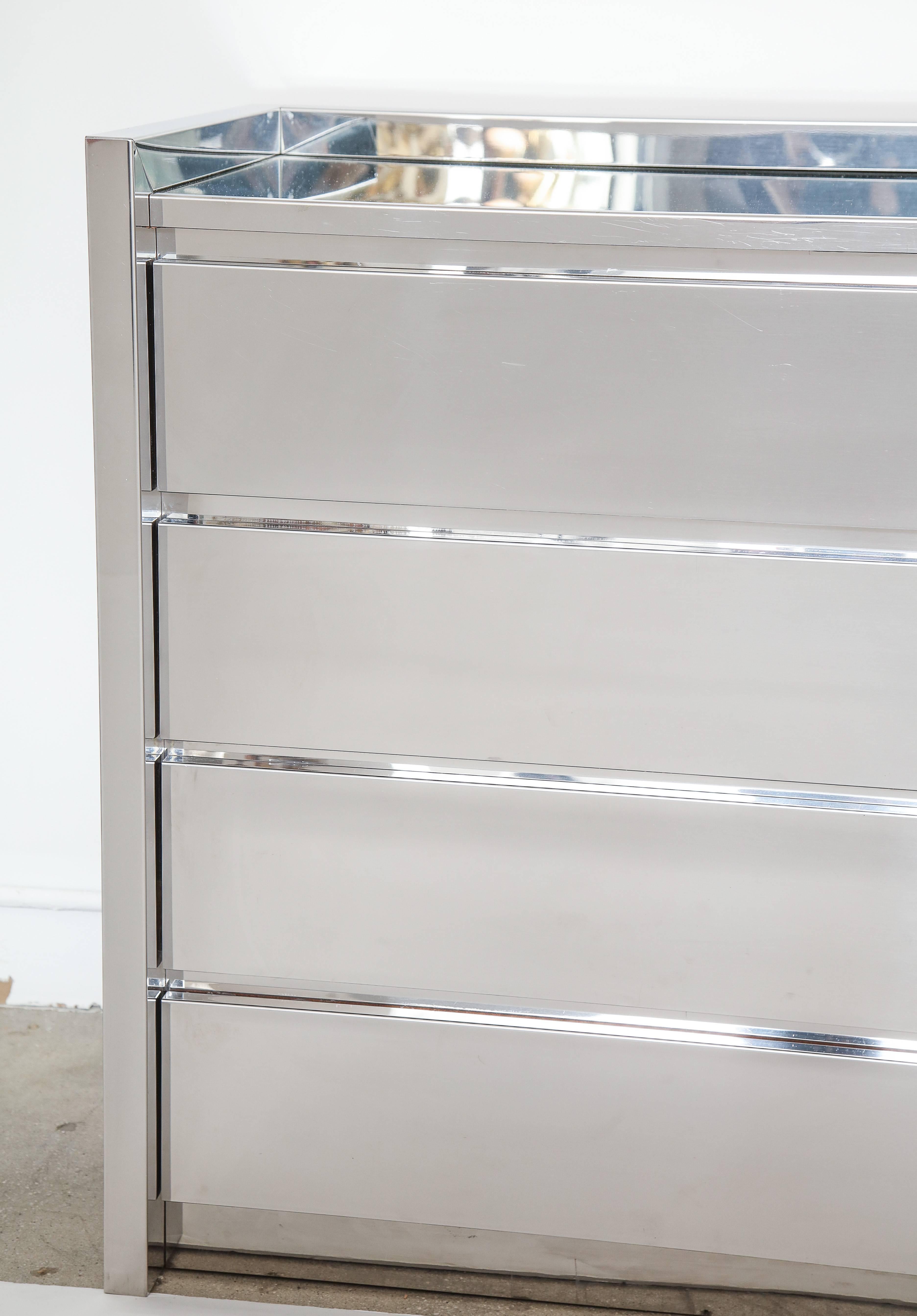 Late 20th Century Karl Springer Stainless Steel Chest of Drawers 