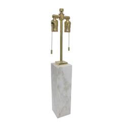 T.H. Robsjohn-Gibbings White Marble and Brass Table Lamp for Hansen USA 1950's