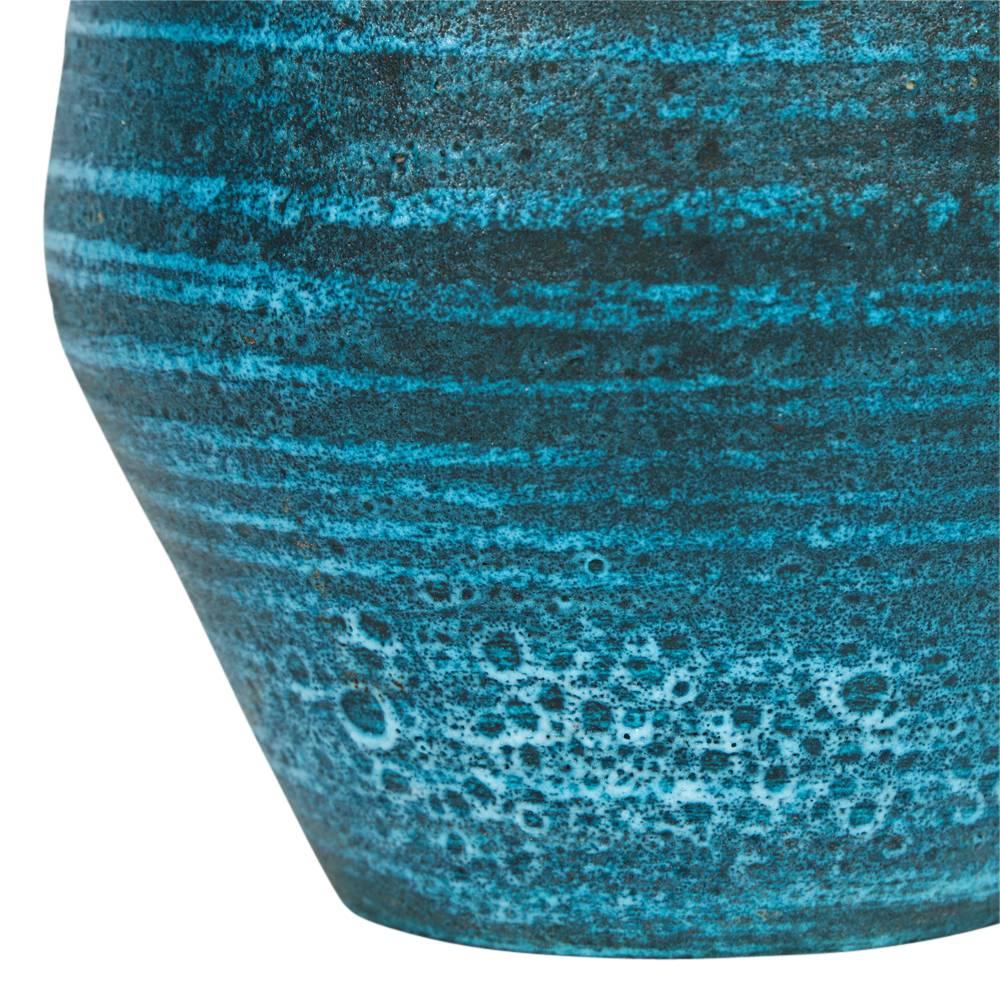 Accolay Ceramic Pottery Vase Blue Signed France 1960's 1