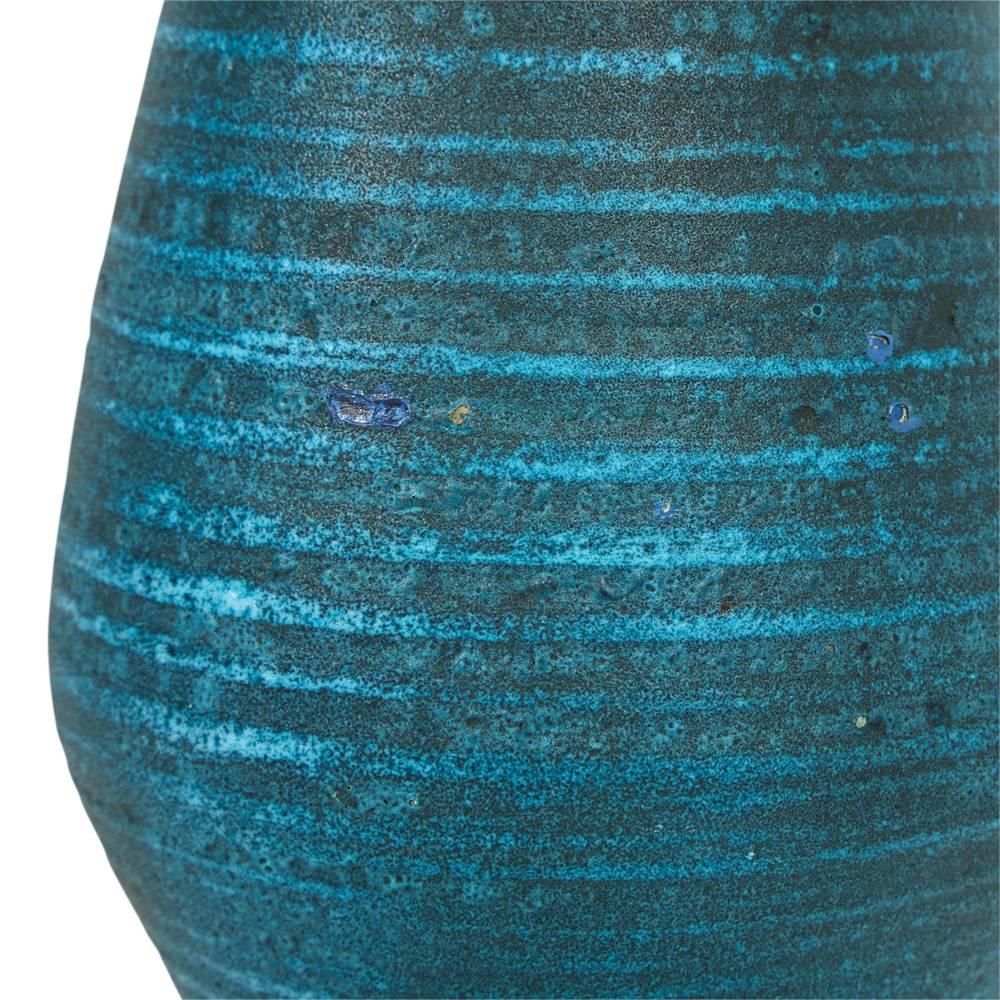 Accolay Ceramic Pottery Vase Blue Signed France 1960's In Good Condition In New York, NY