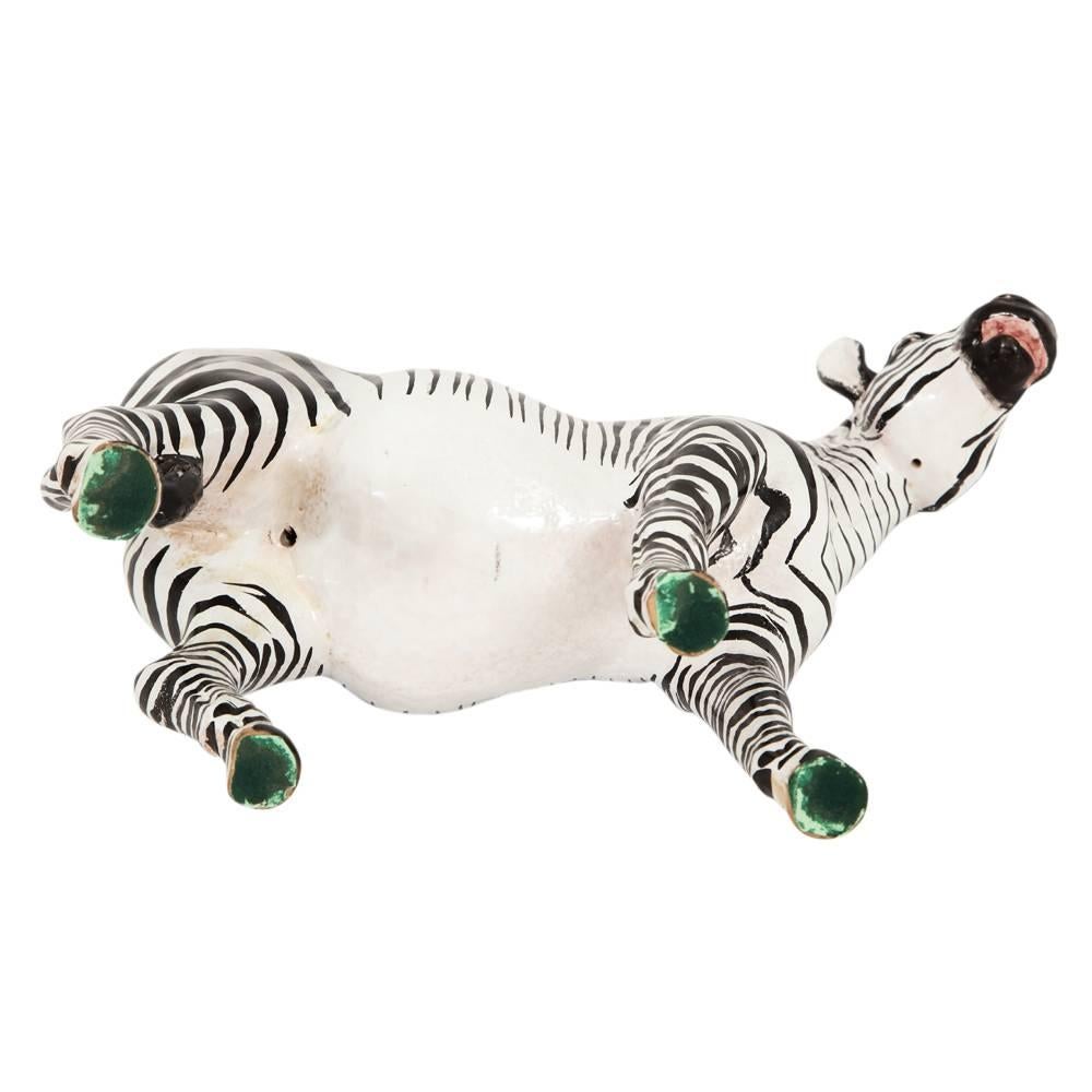 Manlio Trucco Zebra, Ceramic, Black, White, Signed In Good Condition In New York, NY