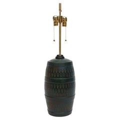 Bitossi-Lampe, Keramik, grn, blau, trkisfarben, signiert
