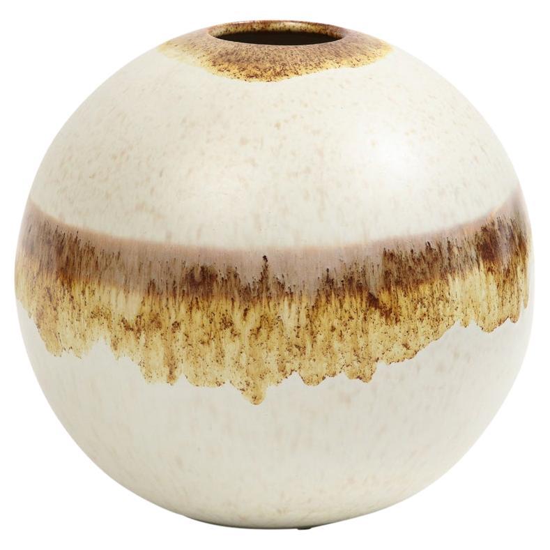 Vaso Alvino Bagni Raymor, sferico, bianco, marrone, tonalità della terra, firmato in vendita