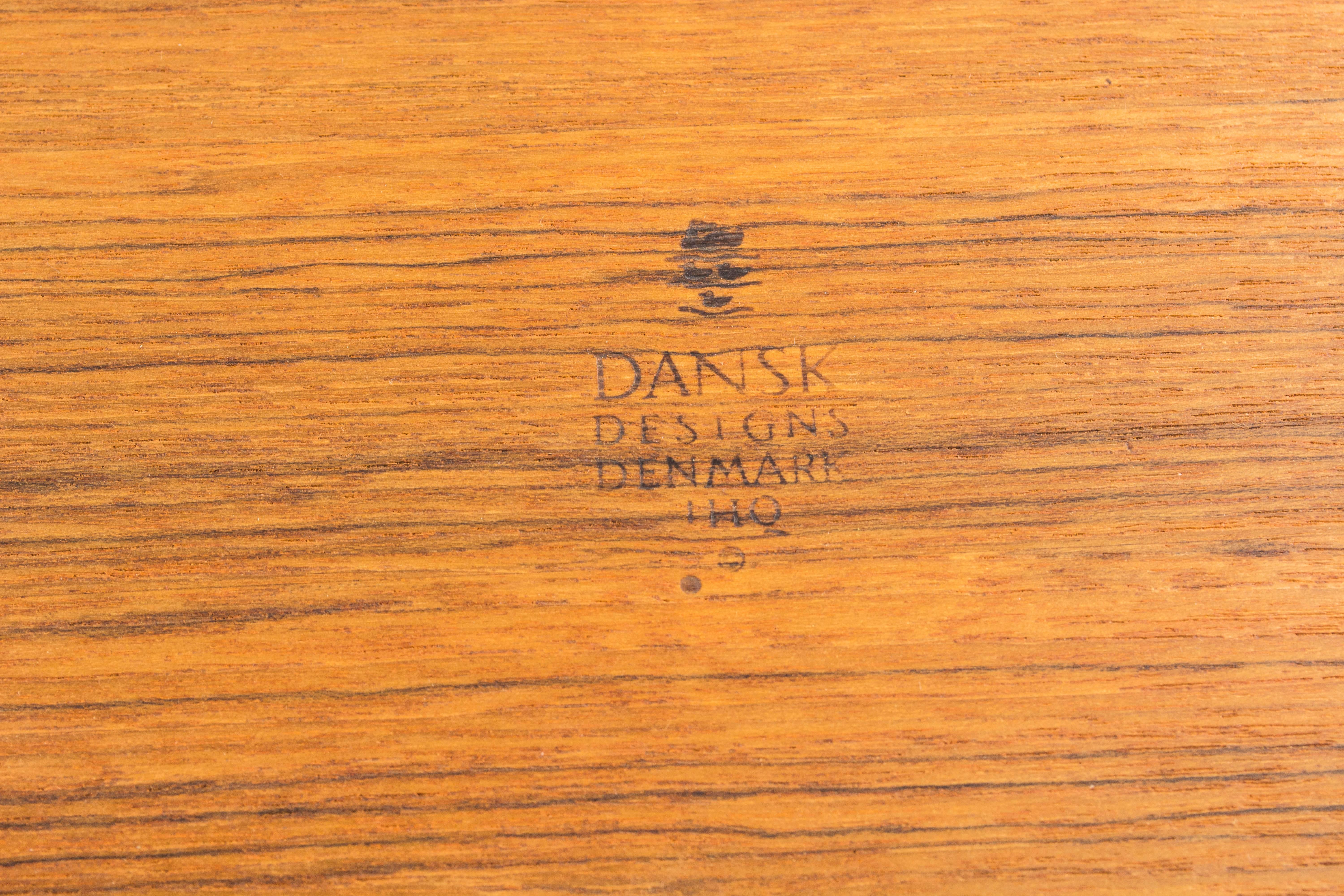 Jens Quistgaard Dansk Tray Teak Signed Denmark 1960's. Large tray showing little or no wear. Marked: Dansk Designs Denmark JHQ on underside.