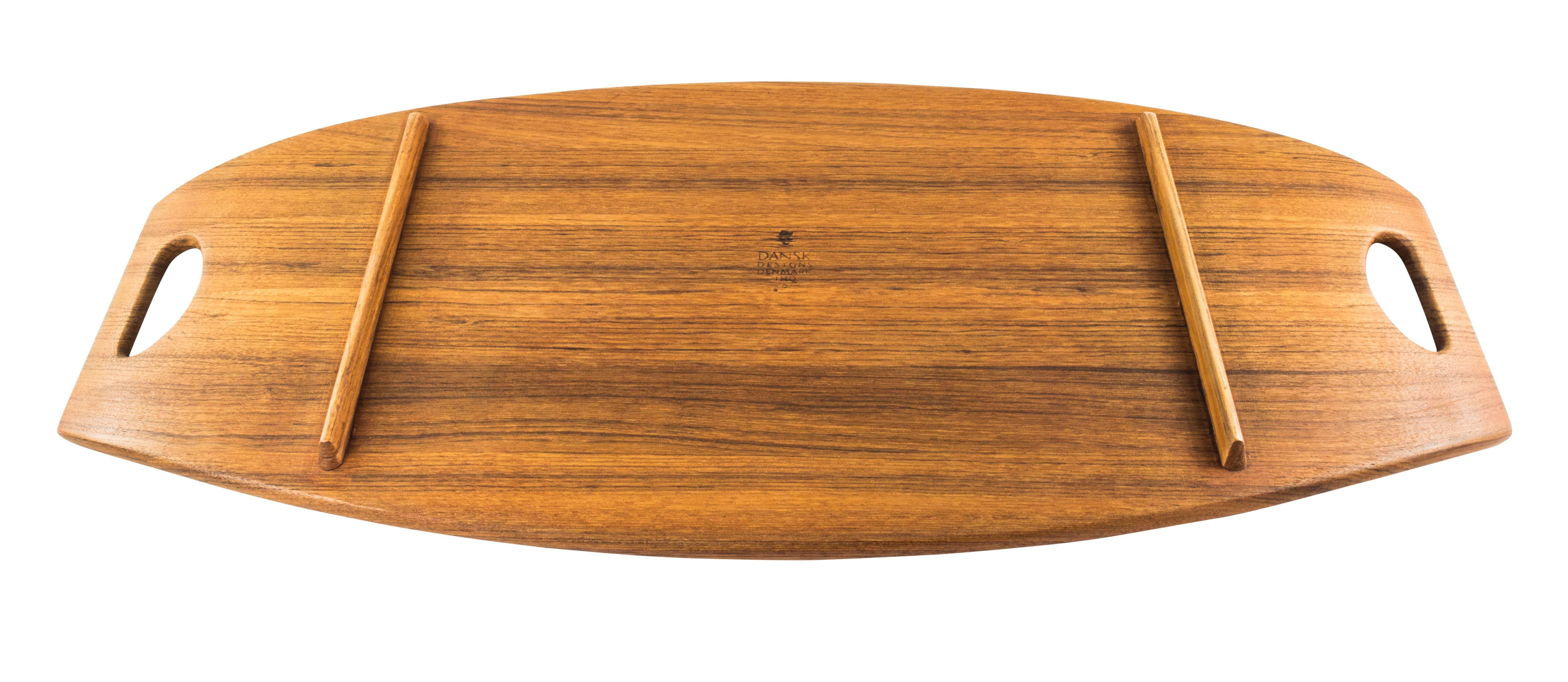 Jens Quistgaard Dansk Tray Teak Signed Denmark 1960's In Excellent Condition In New York, NY