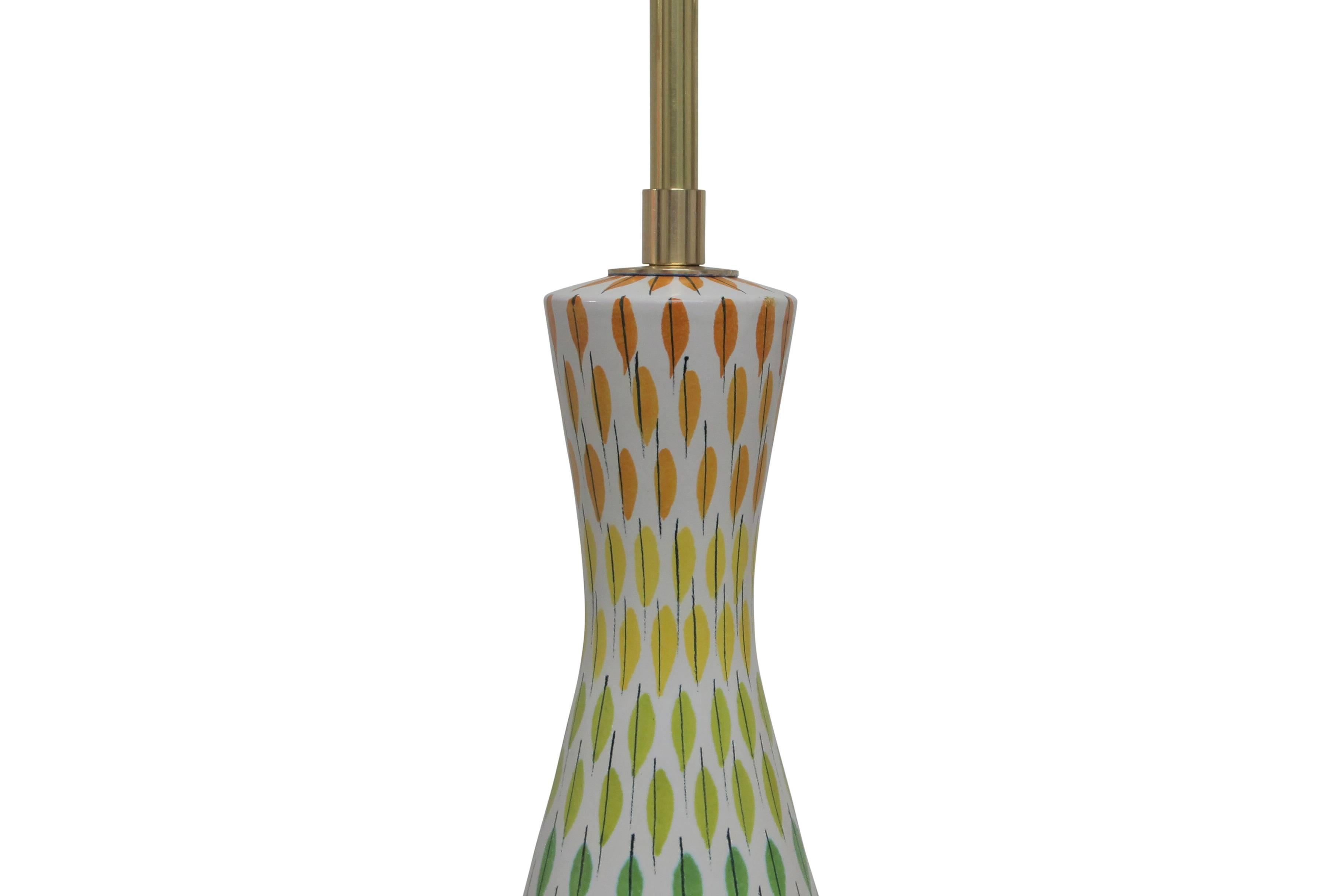 Mid-20th Century Pair of Large Multi-Colored Italian Ceramic Table Lamps by Bitossi