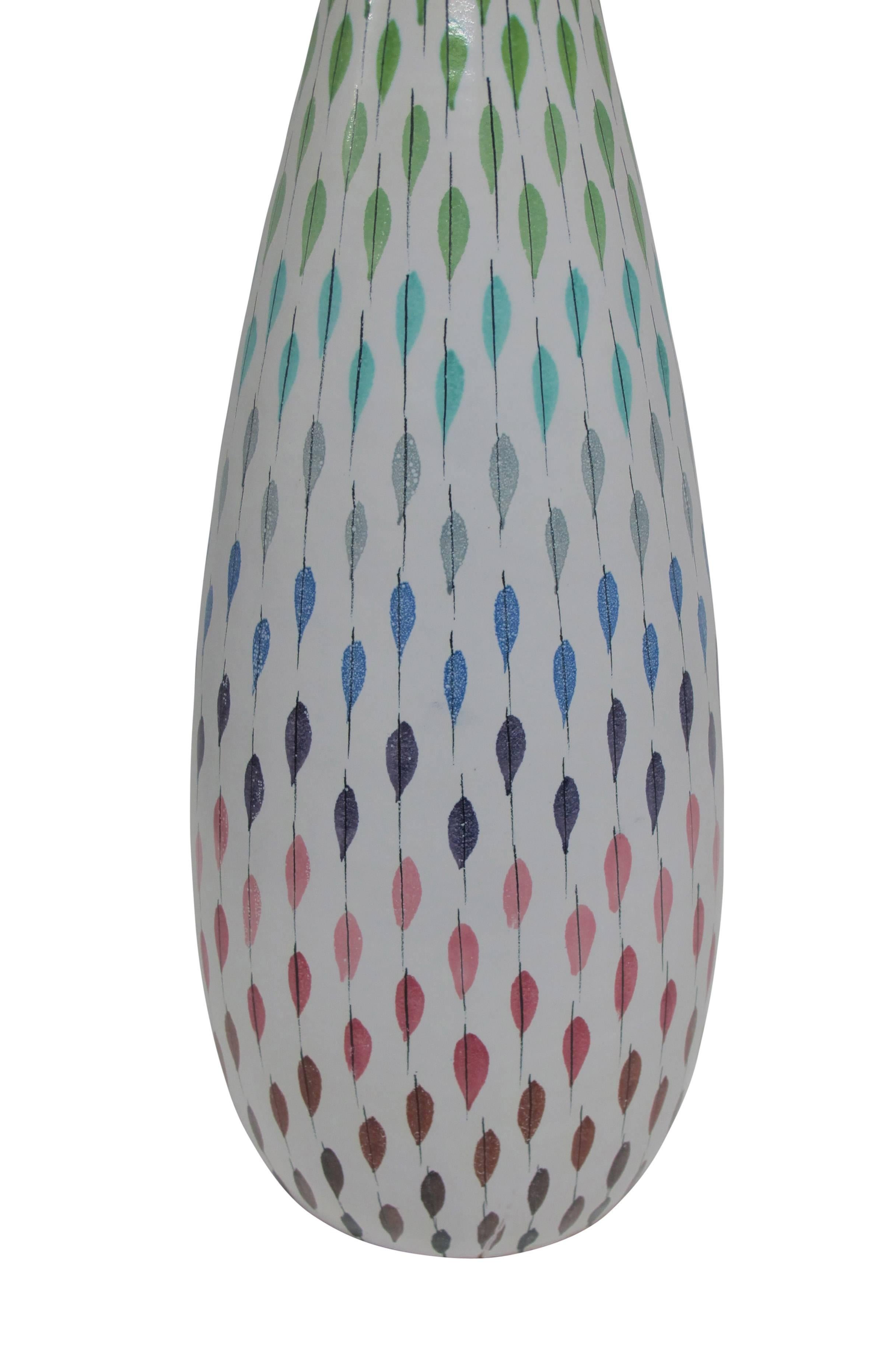 Pair of Large Multi-Colored Italian Ceramic Table Lamps by Bitossi In Excellent Condition In New York, NY