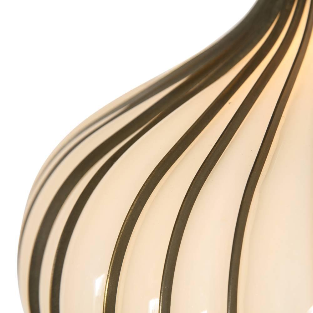 Plated Onion Pendant Lamps, Hand Blown Glass, Brass