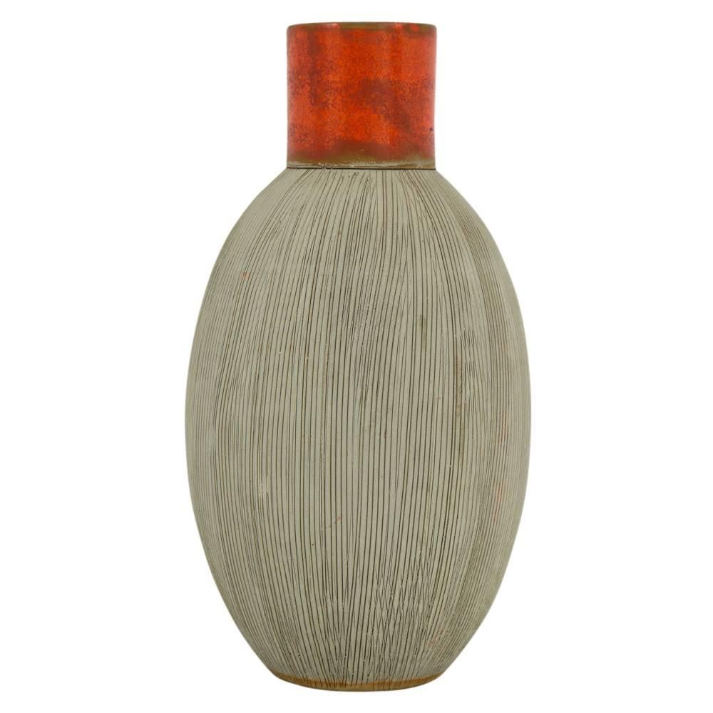 Mid-Century Modern Raymor Bitossi Vase Ceramic Orange Signed