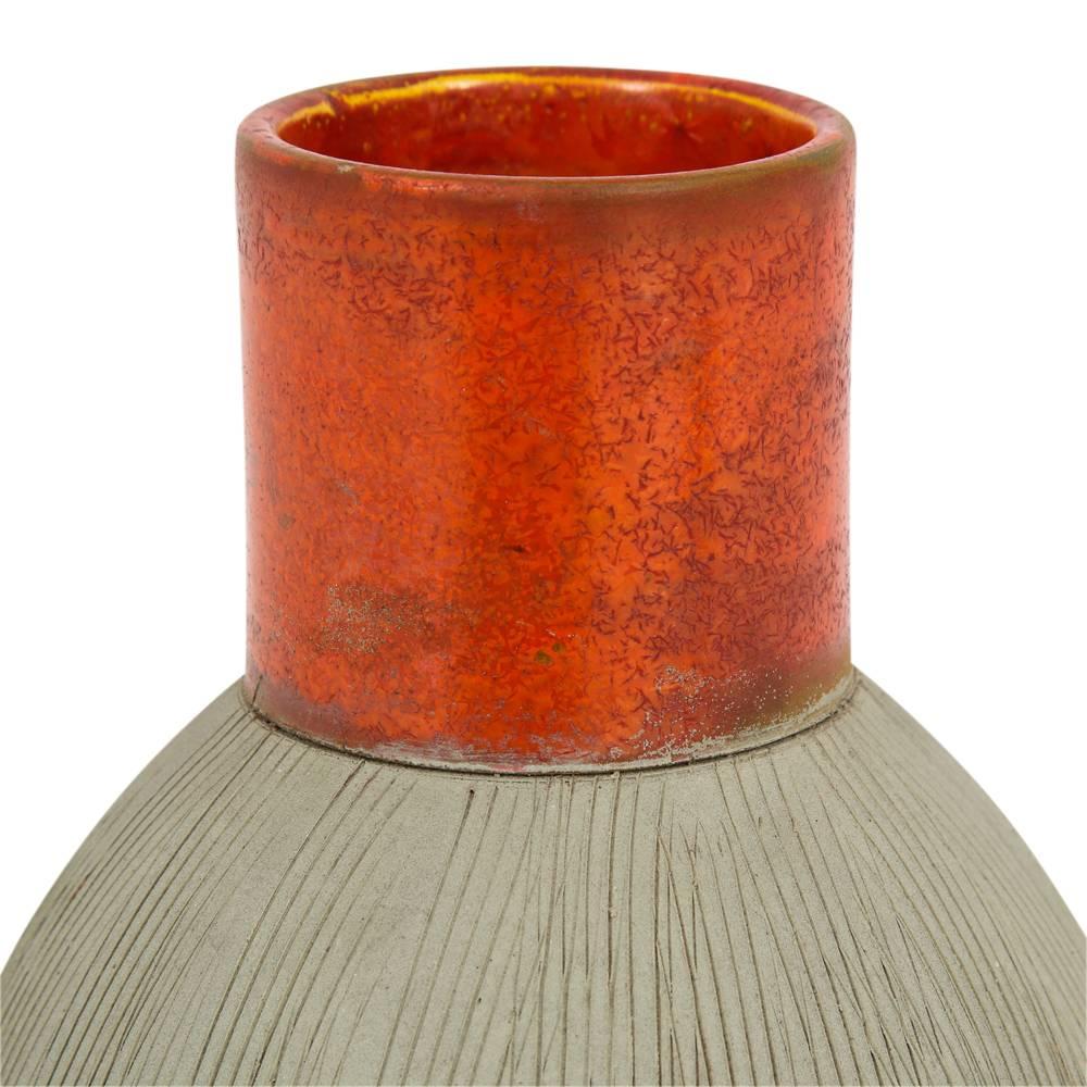 Glazed Raymor Bitossi Vase Ceramic Orange Signed