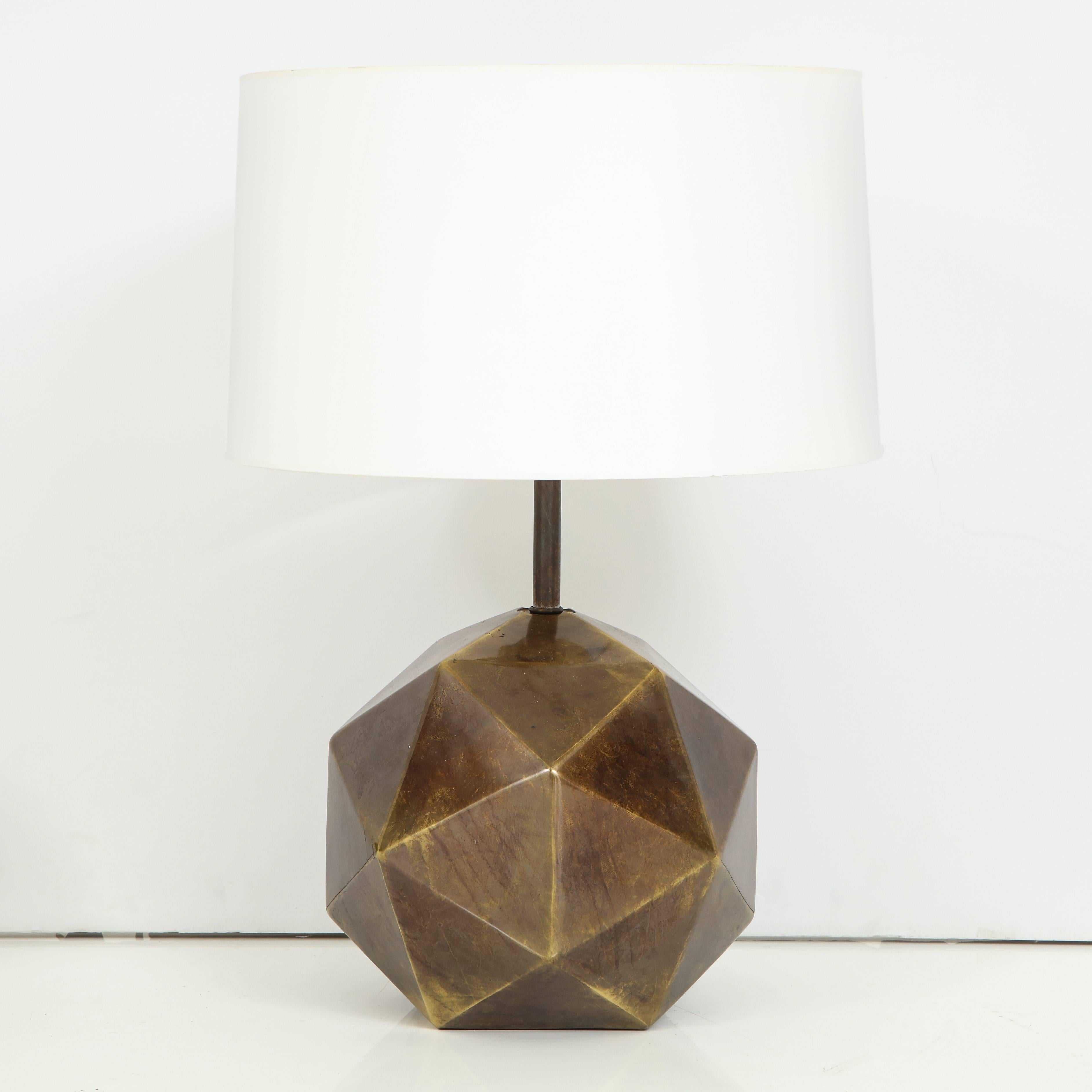 Mid-Century Modern Bronze Faceted Westwood Lamps, Signed
