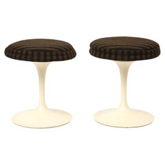 Pair Eero Saarinen Knoll Tulip Swivel Stools, Mid-Century Modern, Signed, 1978